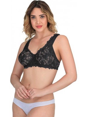 MiraLive Marsilyan™ Siyah Mı  178 C Balenli Dantelli Sütyen