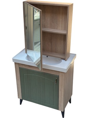 Turkuaz Lavabolu Banyo Dolabı Takımı