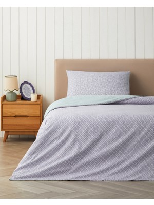 English Home Petite Blossom Kolay Ütülenir Tek Kişilik Nevresim Takımı 160X220 cm Seledon - Lila