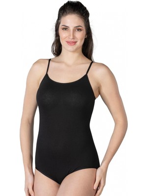 MiraLive Marsilyan™ Siyah Mı  1415 Modal Cotton Çıtçıtlı Ince Askılı Body
