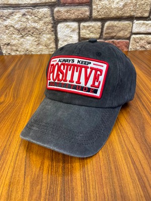Hamze Positive Logo Yıkamalı Vintage Eskitme Beyzbol Cap Şapka