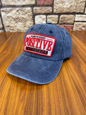 Hamze Positive Logo Yıkamalı Vintage Eskitme Beyzbol Cap Şapka