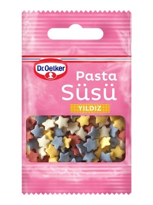 Dr. Oetker 10 g Pasta Süsü Yıldız Renkli Yıldızlarla Kek ve Kurabiyelere Neşe Katın
