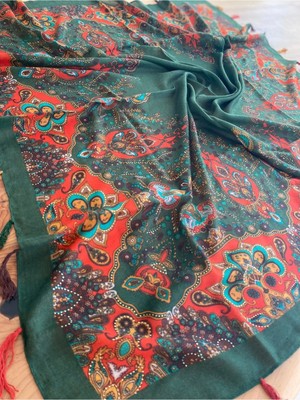 Bohemania Etnik 110 x 110 cm Pareo Eşarp Şal Paisley 1757089