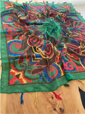 Bohemania Etnik 110 x 110 cm Pareo Eşarp Şal Paisley 1757089
