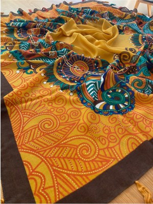 Bohemania Etnik 110 x 110 cm Pareo Eşarp Şal Paisley 1757089