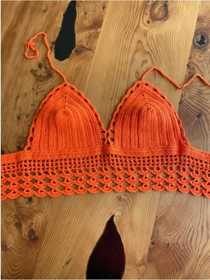 Bohemania Sırt Çapraz Bağcıklı V Yaka,boyundan Bağlamalı, Crop Bluz