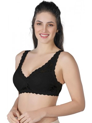 MiraLive Marsilyan™ Siyah Mı  188 C Pedli Dantelli Telli Toparlayıcı Sütyen