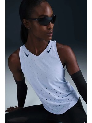 Nike Dri Fit Aeroswift Running Adv Singlet Tank Top Lazer Kesim Koşu Atleti Lila