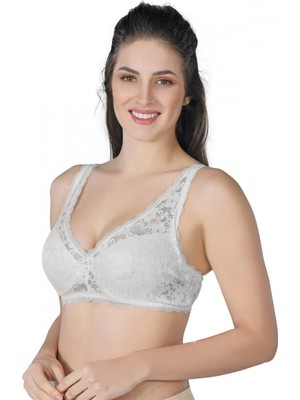 MiraLive Marsilyan™ Ekru Mı  188 C Pedli Dantelli Telli Toparlayıcı Sütyen