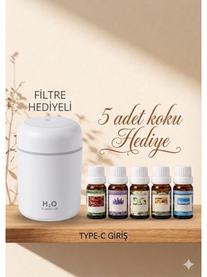 Segy Home Ultrasonik Oda ve Araç Hava Nemlendirici Buhar Makinesi ve Aroma Difüzörü Koku - 5 Adet Koku Hediyeli
