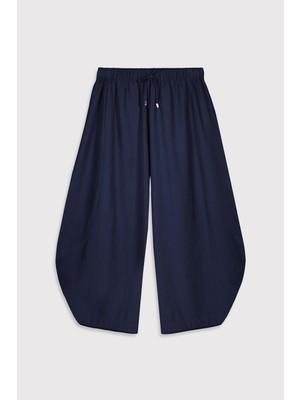 Babokah Kadın Tencel™ Balon Pantolon Düz Desen ile Lacivert Renk Seçeneği ve Konforlu Kesim