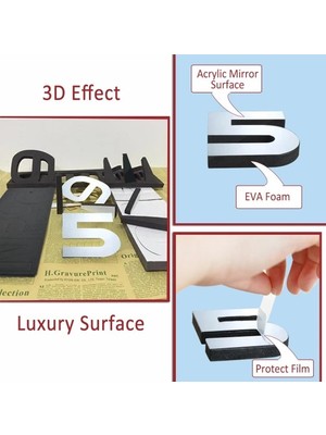 Otantik 3D Dekoratif Duvar Saati Gümüş Pleksi Aynadan Minimalist Tasarım ile Şık Görünüm