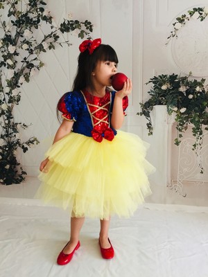 Buse & Eylül Bebe Pamuk Prenses Pul Payet Tütülü Kız Çocuk Parti Elbisesi