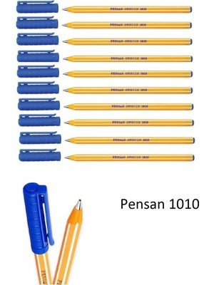 Pensan 1010 Mavi Tükenmez Kalem 10 Adet Ofispen Ergonomik Tasarım ile Kaliteli Yazım