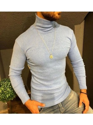 MiraLive Kaşkorse Boğazlı Full Likralı Fitilli Body Kazak - Gri -