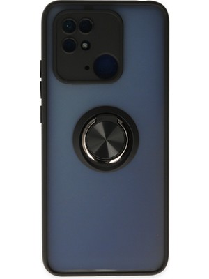 Redmi 10C Kılıf Montreal Yüzüklü Silikon Kapak - Siyah