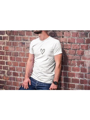 MiraLive Bisiklet Yaka Baskılı Oversize T-Shirt - Beyaz -