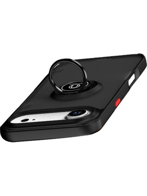 iPhone 17 Air Montreal Yüzüklü Silikon Kapak - Siyah