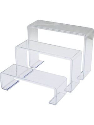 Ankaverse Poşetli 3 Boy Merdiven Teşhir Ayak Yükseklik: 6-11.5-16.5cm Derinlik: 6.5cm En: 19.5-20.5-21.5cm (5286)