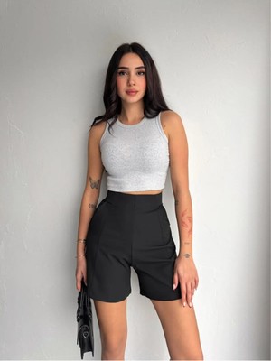 Gugus Kadın Dokuma Kumaş Şehir Boyu Trend Şort