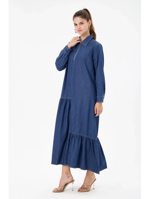 Invee Kot Elbise Navy 7162