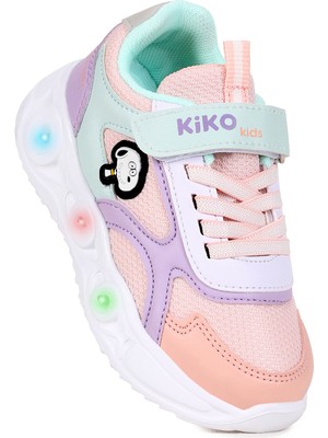 Kiko Kids Pean Işıklı Cırtlı Kız Çocuk Spor Ayakkabı