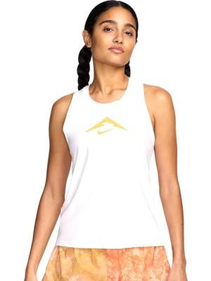 Nike Dri Fit Trail Graphic Running Kadın Koşu Antrenman Atlet Beyaz