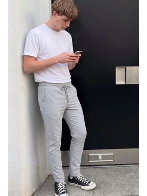 Comstar Erkek Lastikli Çift Cepli A.gri Jogger Pantolon