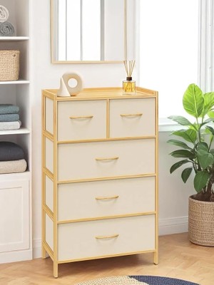 Bambu 5 Çekmeceli Dolap Organizer Çok Amaçlı Düzenleyici Şifonyer DB-0013