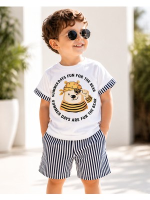 Melodi Kids Yazlık Erkek Çocuk Şort Tişört Takım %100 Pamuk