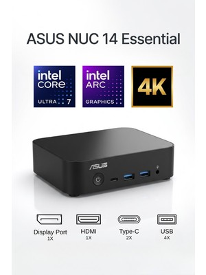 Asus NUC14MNK97 NUC14 Essentıal Intel® Processor (Ram Yok Dısc Yok)Masaüstüpc