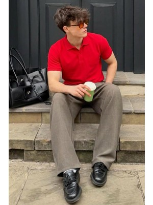 Comstar Erkek Pamuklu Fashion Kırmızı Polo Yaka Tişört