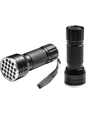 PM-6351 Uv Işınlı 21 Ledli 10 cm Metal Kasa Pilli El Feneri