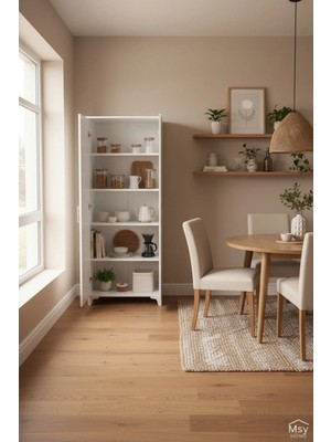 Msy Home Nila Beyaz 2 Kapaklı Mutfak Banyo Balkon Için Çok Amaçlı Depolama DOLABI175X68X35 cm