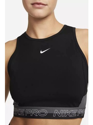 Nike Pro Dri Fit Cropped Training Womens Tank Top Kadın Antreman Atleti Siyah