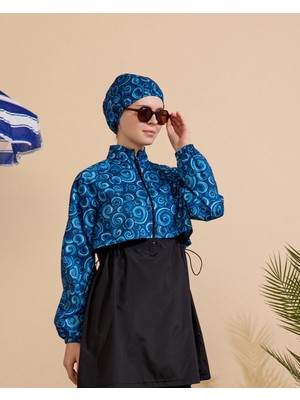 Gavlia Kadın Tesettür Mayo 4'lü Set-Yarım Kapama Fermuarlı..