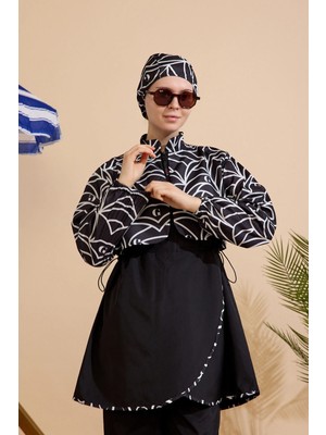 Gavlia Kadın Tesettür Mayo 4'lü Set-Yarım Kapama Fermuarlı..