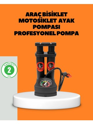 AKM Ayaklı Bisiklet Pompası Basınç Göstergeli Çok Amaçlı