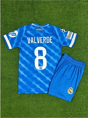 Real Madrid 2025/26 Yeni Sezon Valverde Alternatif Çocuk Forması ( Blue)