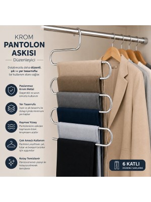PratikBir Krom Pantolon Askısı