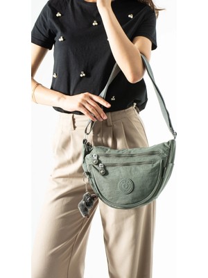 571 Collections Çanta Ultra Hafif, Çok Cepli, Yarım Ay (Crescent) Çapraz Askılı Kol, Omuz Çantası Gri Model: 571-7L