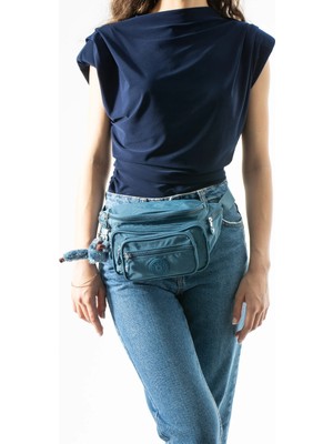 571 Collections Çanta Unisex Çok Cepli, Su Geçirmez, Çapraz Askılı Bel Çantası (Freebag) mavi Model: 571-7J
