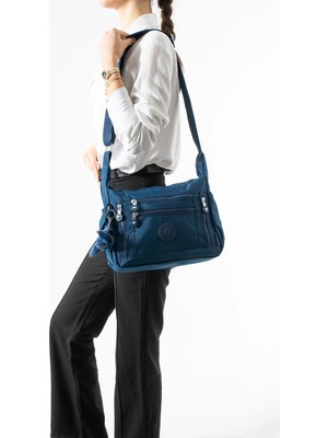 571 Collections Çanta Çapraz Askılı Ultra Hafif Çok Cepli Omuz Çantası Lacivert (Model: 571-6L) 