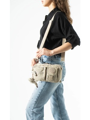 571 Collections Çanta Çok Fonksiyonel, Omuz, Göğüs ve Bel Çantası Bej (Model: 571-6V)
