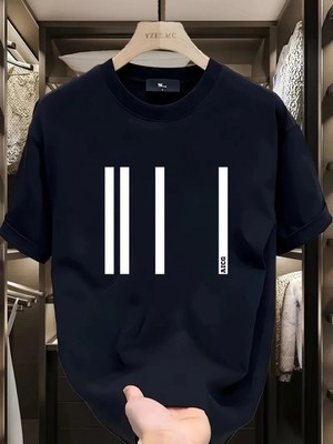 MiraLive Aıcg Ön Arka Baskılı Bisiklet Yaka   Oversize Bisiklet Yaka T-Shirt - Siyah -