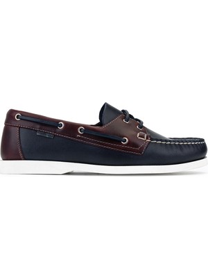 Tamer Tanca Erkek Hakiki Deri Lacivert Casual Ayakkabı 967 67630-1 Erk Ayk Y26 Lacı/bordo