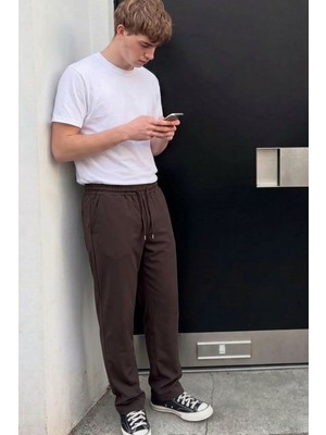 Comstar Erkek Comfort Fit Bol Paça Kahve Baggy Pantolon