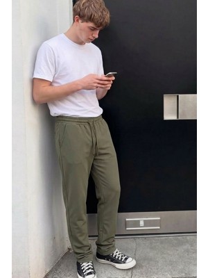 Comstar Erkek Comfort Fit Bol Paça Haki Baggy Pantolon