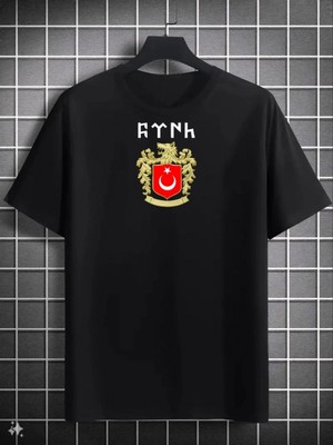 MiraLive Bisiklet Yaka Baskılı Oversize T-Shirt - Siyah -